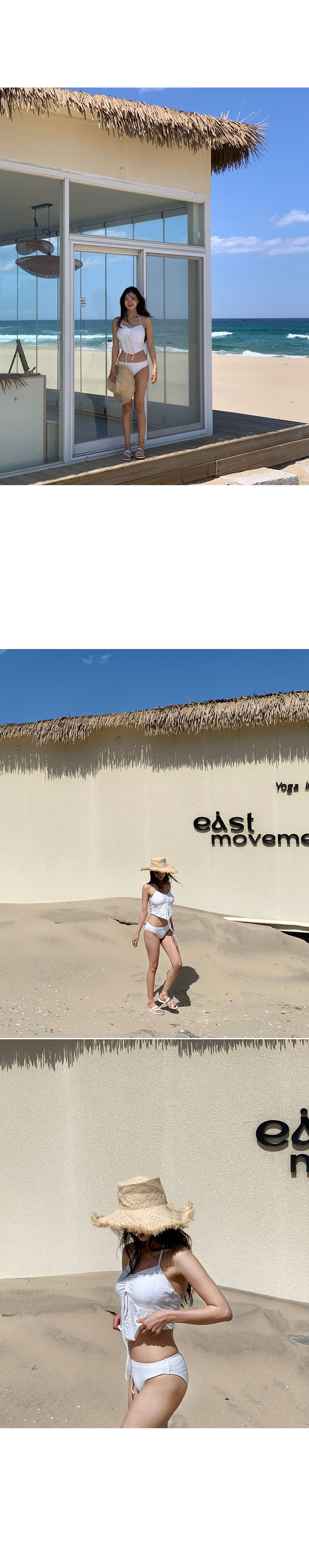 휴양지Best🌴펀칭 화이트 비키니 모노키니/펀칭블라우스/펀칭나시/레이스/끈나시 상세 이미지 6