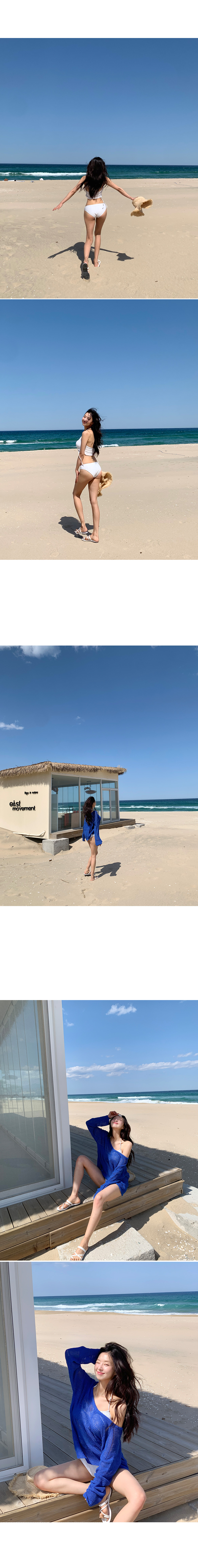 휴양지Best🌴펀칭 화이트 비키니 모노키니/펀칭블라우스/펀칭나시/레이스/끈나시 상세 이미지 9