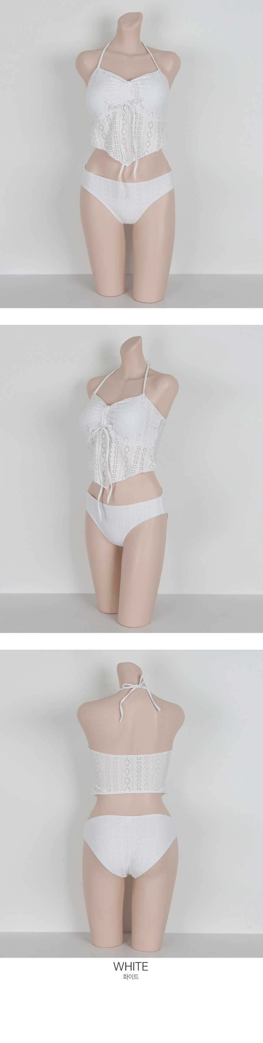 휴양지Best🌴펀칭 화이트 비키니 모노키니/펀칭블라우스/펀칭나시/레이스/끈나시 상세 이미지 11