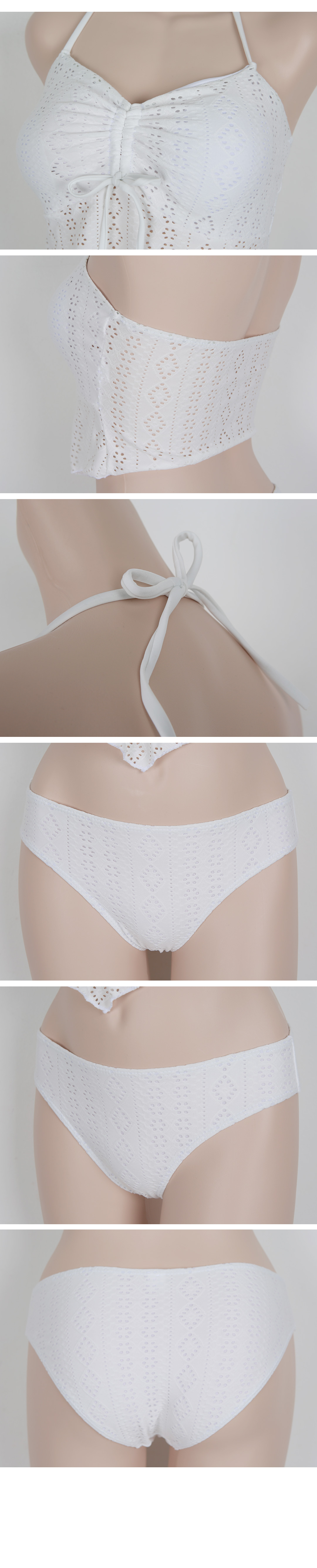 휴양지Best🌴펀칭 화이트 비키니 모노키니/펀칭블라우스/펀칭나시/레이스/끈나시 상세 이미지 12